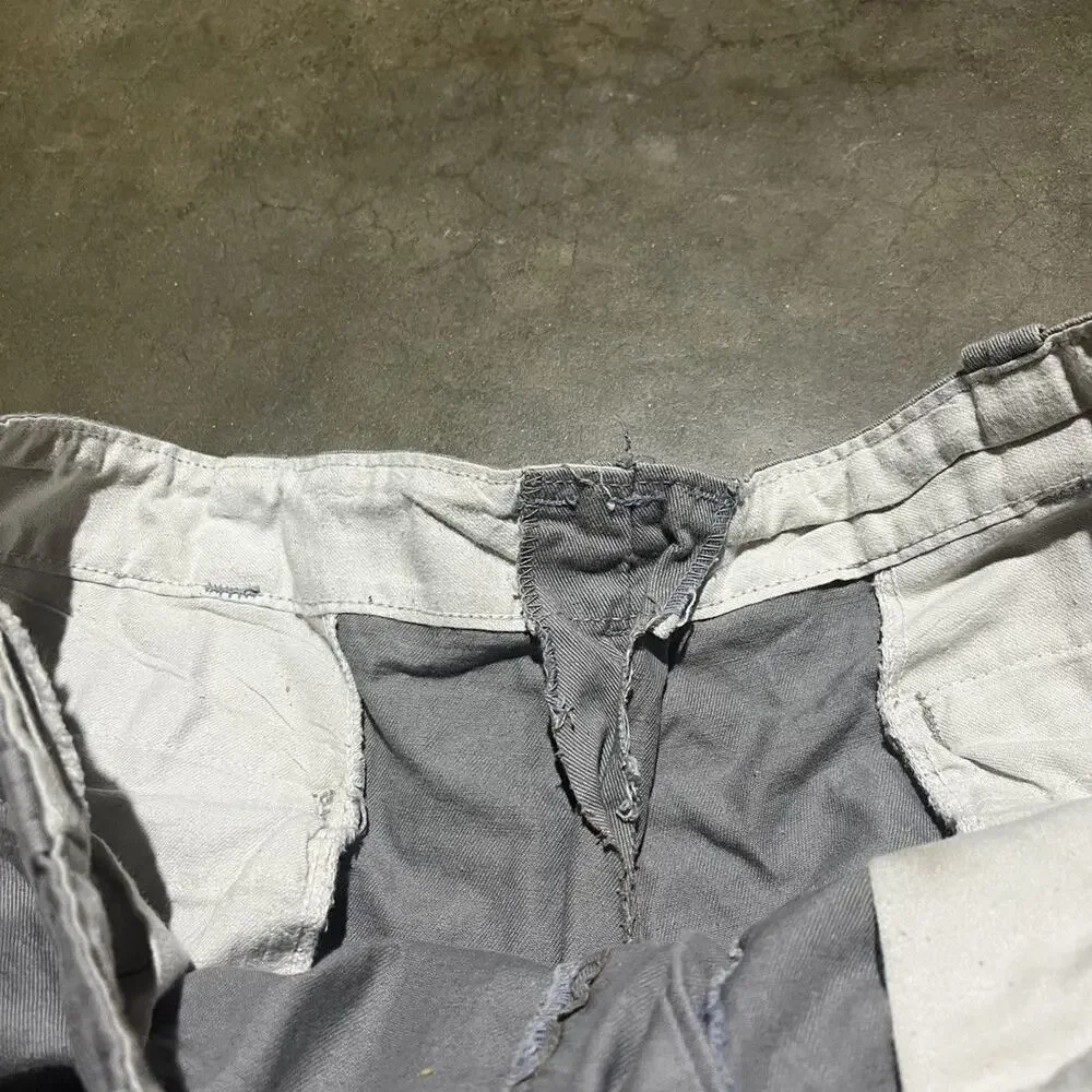 Vintage 70s Grey Canvas Cotton Workwear Chinos 33x27